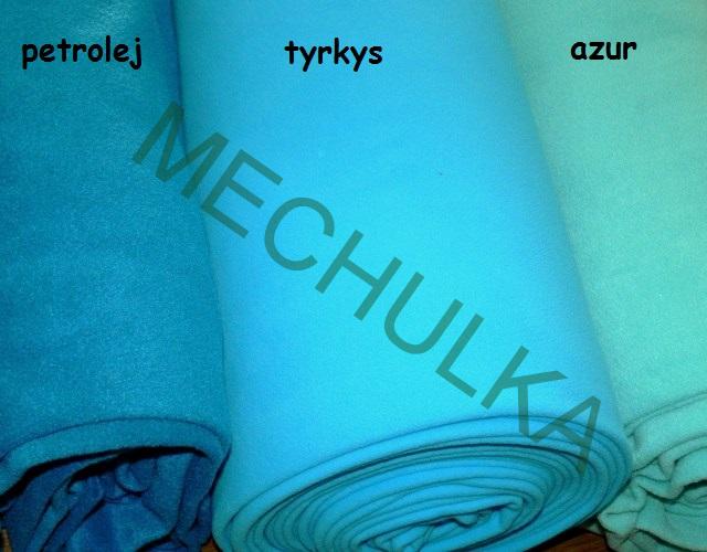 Fleece Antipeeling tyrkysový zelený  ZBYTEK 0,28 m - metráž - VÝPRODEJ