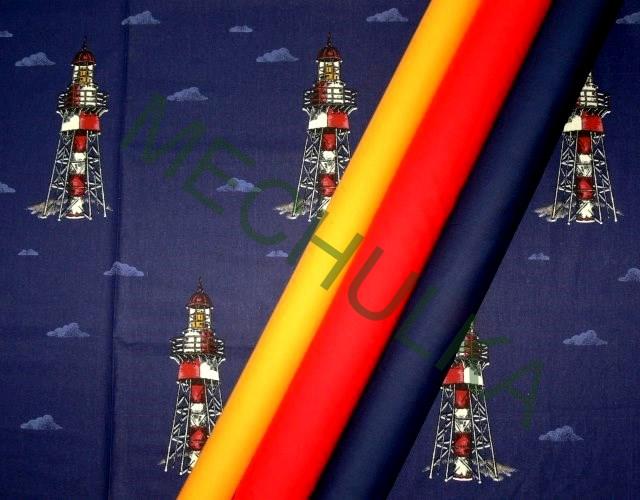 Tmavě modrá s puntíky - ZBYTEK 0,8 m - puntikatá - bavlna - VÝPRODEJ