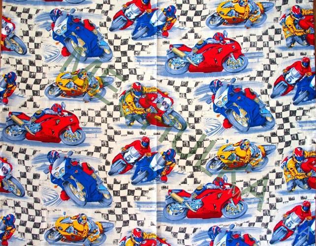 Motorky / motorka / motocykl - smetanová - ZBYTEK 0,49 m - bavlna - VÝPRODEJ