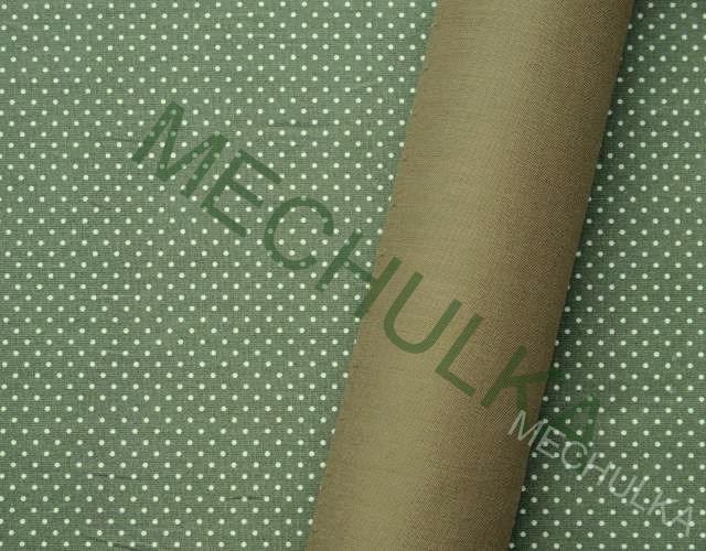 Khaki zelená s mini puntíky - ZBYTEK 0,54 m - bavlna - VÝPRODEJ