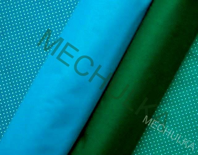 Tyrkysově zelená s mini puntíky - ZBYTEK 0,36 m - bavlna - VÝPRODEJ