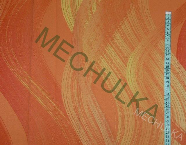 BLACKOUT zatemňovací metráž - ZBYTEK 0,66m -dekorační látka - vlny žluto-oranž