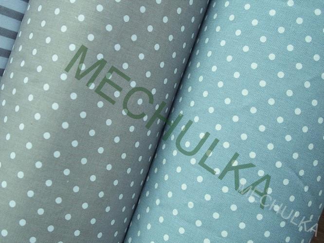 Modro-šedá - ZBYTEK S KAZEM 1,03 m s malými puntíky - bavlna - VÝPRODEJ
