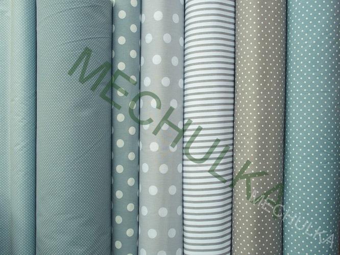 Modro-šedá - ZBYTEK S KAZEM 1,03 m s malými puntíky - bavlna - VÝPRODEJ