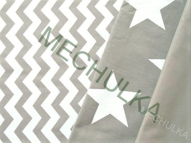 Větší chevron šedý / cik-cak proužek - ZBYTEK 0,6 m - bavlna - VÝPRODEJ