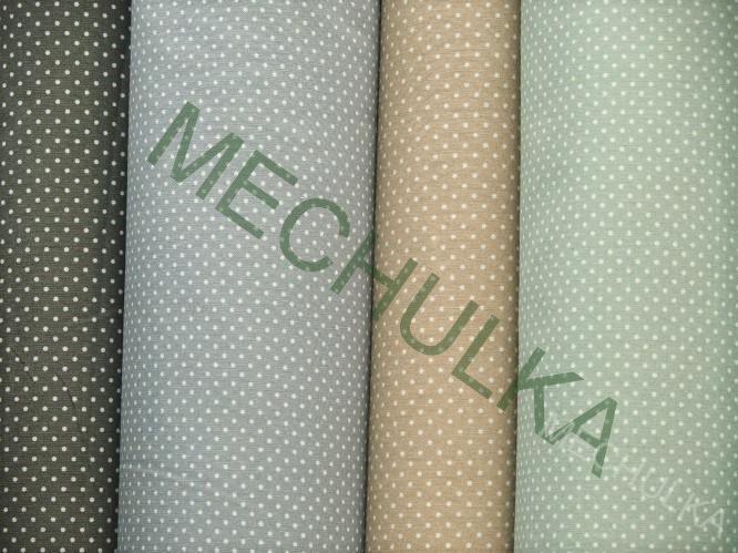 Plátno s mini puntíky 2 mm, ZBYTEK 0,48 m tmavší béžová látka metráž - VÝPRODEJ