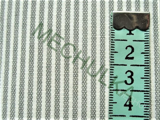 Tmavě šedé pruhy / proužek 2 mm ZBYTEK S KAZEM 1 m - látka pruhovaná metráž bavlna - VÝPRODEJ