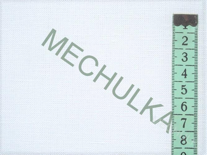 Lněná bílá látka - bavlna/len - ZBYTEK 0,47 m - VÝPRODEJ