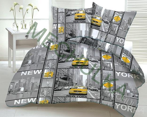 Bavlněné plátno - ZBYTEK 1,02 m New York s taxíkem - šedá látka metráž - VÝPRODEJ