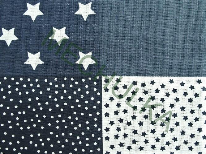 Bavlněné plátno Námořní patchwork - ZBYTEK 1,15 m tmavě modrá látka metráž - VÝPRODEJ