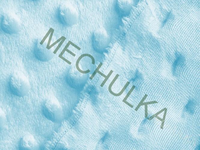 Minky s vytlačenými puntíky - ZBYTEK 0,3 m - Tmavě šedé, metráž látka jemný fleece s tečkami - VÝPRODEJ