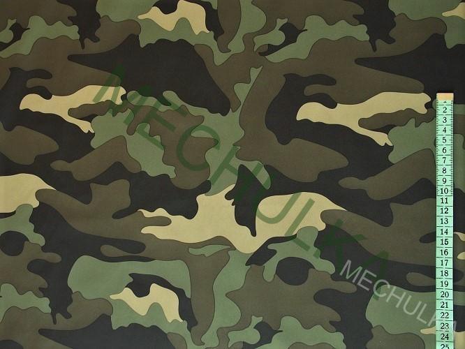 Softshell zimní Maskáč army - ZBYTEK 0,54 m - nepromokavá látka, hřejivá outdoorová metráž - VÝPRODEJ
