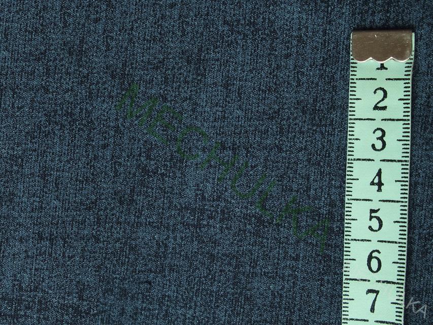 Jeans - ZBYTEK S KAZEM 0,67 m tmavě modrý elastická tričkovina jednolíc, potištěný bavlněný úplet, látka metráž - VÝPRODEJ