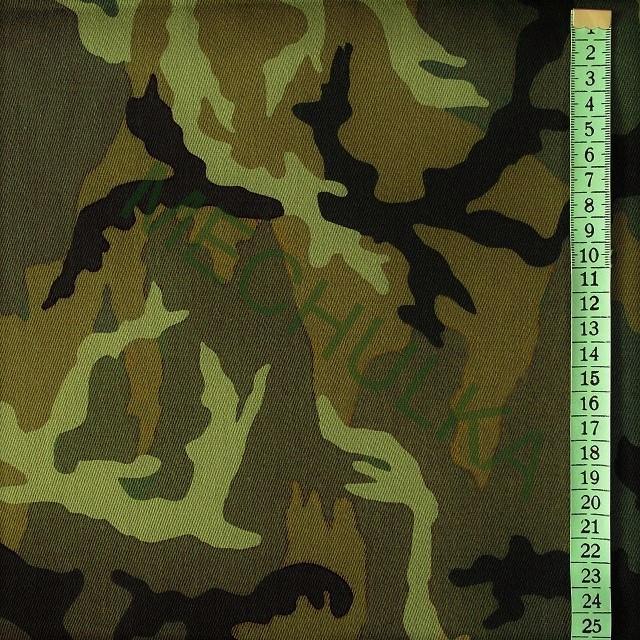 Maskáč / maskáčovina silný kepr - ZBYTEK 0,4 m š.99 cm - khaki-hnědá - VÝPRODEJ