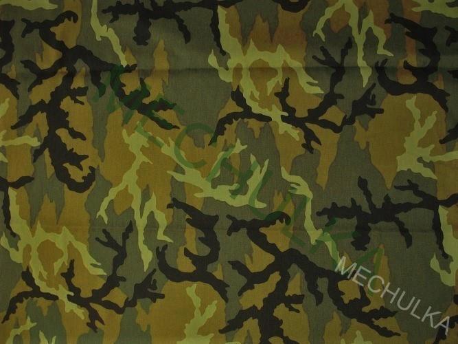 Maskáč / maskáčovina silný kepr - ZBYTEK 0,4 m š.99 cm - khaki-hnědá - VÝPRODEJ