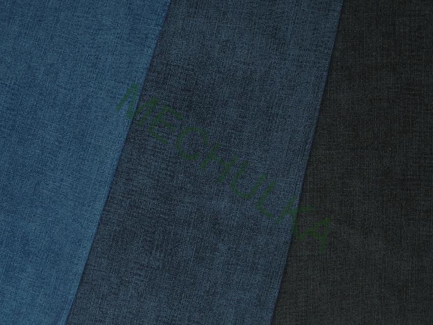 Jeans černý - ZBYTEK S KAZEM 1,34 m elastická teplákovina nepočesaná, potištěný bavlněný úplet, látka metráž - VÝPRODEJ