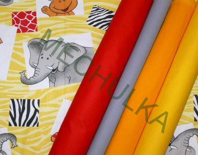 ZOO / Safari zvířátka - ZBYTEK 0,24 m - dětská metráž - bavlna - VÝPRODEJ