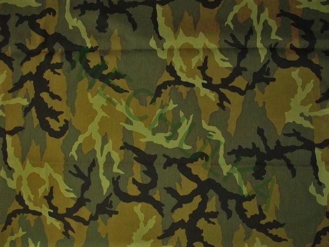 Maskáč / maskáčovina silný kepr - ZBYTEK S KAZEM 1 m - khaki-hnědá - VÝPRODEJ