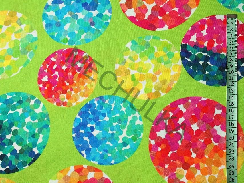 Kaleidoskop DIGITÁLNÍ tričkovina jednolíc, potištěný bavlněný úplet, látka metráž