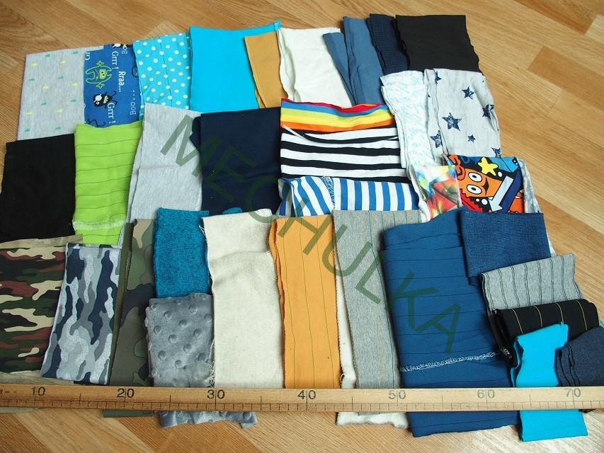 ZBYTKOVÁ METRÁŽ pro kluky - balíček odstřižků různých úpletů 1 kg - VÝPRODEJ