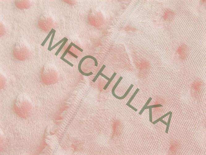 Minky s vytlačenými puntíky Pudrově béžové, metráž látka jemný fleece s tečkami