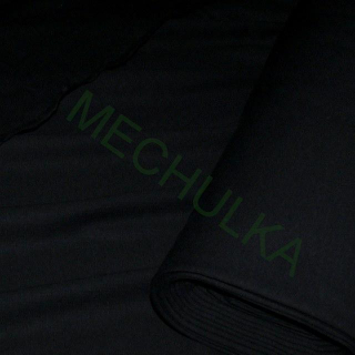Černá elastická teplákovina nepočesaná, jednobarevný bavlněný úplet, látka metráž